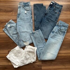 BUNDLE Zara (4) High Rise Jeans Women's 0/2 Straight Leg Ankle Length